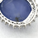ノンブランド NON BRAND スターサファイア 40.3ct ダイヤ ブルー×プラチナシルバー Pt900 サファイア ダイヤモンド PT850(チェーン) ネックレス スリランカ産 大粒 1石 青 プラチナ900 オーバルカボションカット