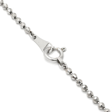 ノンブランド NON BRAND ボールチェーン 60cm ホワイトゴールド K18WG ネックレス 18K 18金 750 WG ロングネックレス