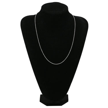 ノンブランド NON BRAND ボールチェーン 60cm ホワイトゴールド K18WG ネックレス 18K 18金 750 WG ロングネックレス