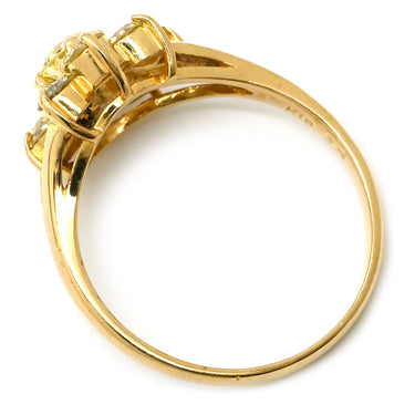 ノンブランド NON BRAND ダイヤモンド 1.00ct フラワーモチーフ イエローゴールド K18YG ダイヤモンド リング 指輪 18K 750 YG 花 8石 8粒 ラウンドブリリアント 12.5号