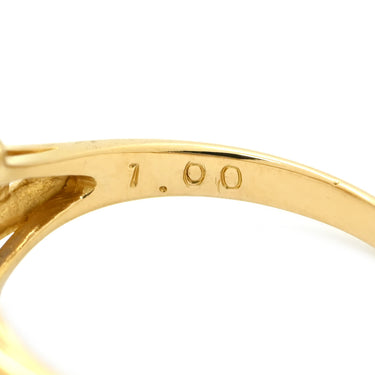 ノンブランド NON BRAND ダイヤモンド 1.00ct フラワーモチーフ イエローゴールド K18YG ダイヤモンド リング 指輪 18K 750 YG 花 8石 8粒 ラウンドブリリアント 12.5号