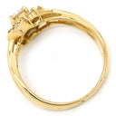 ノンブランド NON BRAND ダイヤモンド 0.50ct フラワーモチーフ イエローゴールド K18YG ダイヤモンド リング 指輪 18K 750 YG 花 ラウンドブリリアント カーブリング 10号