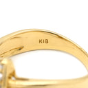 ノンブランド NON BRAND ダイヤモンド 0.50ct フラワーモチーフ イエローゴールド K18YG ダイヤモンド リング 指輪 18K 750 YG 花 ラウンドブリリアント カーブリング 10号