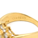ノンブランド NON BRAND ダイヤモンド 0.50ct フラワーモチーフ イエローゴールド K18YG ダイヤモンド リング 指輪 18K 750 YG 花 ラウンドブリリアント カーブリング 10号