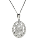ノンブランド NON BRAND ダイヤモンド 2.00ct デザインペンダント ホワイトゴールド K18WG ダイヤモンド ネックレス オーバル 18K 750 WG
