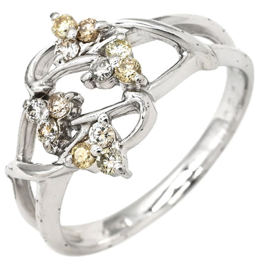 ノンブランド NON BRAND ダイヤモンド 0.27ct デザインリング ホワイトゴールド K18WG ダイヤモンド リング 指輪 18K 750 WG 12P 12石 12号