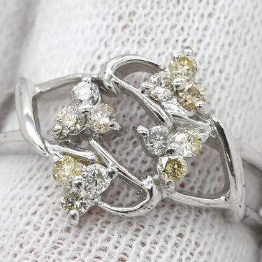 ノンブランド NON BRAND ダイヤモンド 0.27ct デザインリング ホワイトゴールド K18WG ダイヤモンド リング 指輪 18K 750 WG 12P 12石 12号