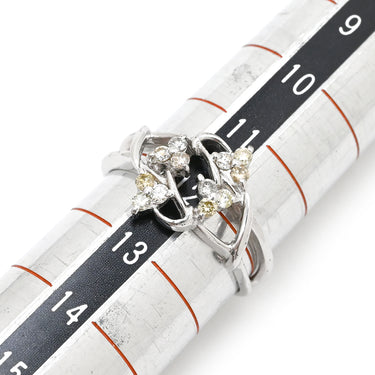 ノンブランド NON BRAND ダイヤモンド 0.27ct デザインリング ホワイトゴールド K18WG ダイヤモンド リング 指輪 18K 750 WG 12P 12石 12号