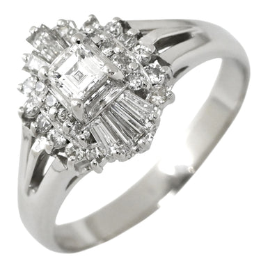 ノンブランド NON BRAND ダイヤモンド 0.271ct プラチナシルバー Pt900 ダイヤモンド リング 指輪 プラチナ900 スクエア ステップカット メレ テーパー 17号