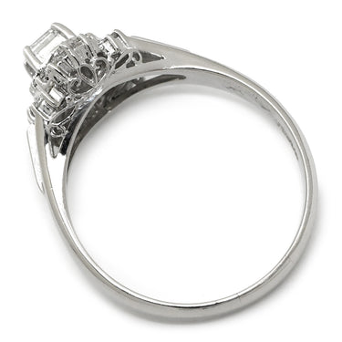 ノンブランド NON BRAND ダイヤモンド 0.271ct プラチナシルバー Pt900 ダイヤモンド リング 指輪 プラチナ900 スクエア ステップカット メレ テーパー 17号