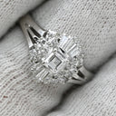 ノンブランド NON BRAND ダイヤモンド 0.271ct プラチナシルバー Pt900 ダイヤモンド リング 指輪 プラチナ900 スクエア ステップカット メレ テーパー 17号
