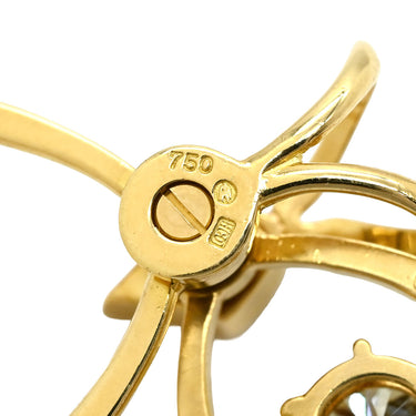 ノンブランド NON BRAND ダイヤモンド 1.001ct イエローゴールド K18YG ダイヤモンド ペンダントトップ 2連 2重 18K 750 YG ネックレストップ ラウンドブリリアント ドロップ スウィング