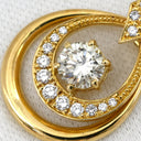 ノンブランド NON BRAND ダイヤモンド 1.001ct イエローゴールド K18YG ダイヤモンド ペンダントトップ 2連 2重 18K 750 YG ネックレストップ ラウンドブリリアント ドロップ スウィング