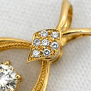 ノンブランド NON BRAND ダイヤモンド 1.001ct イエローゴールド K18YG ダイヤモンド ペンダントトップ 2連 2重 18K 750 YG ネックレストップ ラウンドブリリアント ドロップ スウィング