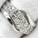 ノンブランド NON BRAND ダイヤモンド 1.00ct デザインリング プラチナシルバー Pt900 ダイヤモンド リング 指輪 プラチナ900 ウエーブ 16粒 16石 11.5号