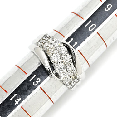 ノンブランド NON BRAND ダイヤモンド 1.00ct デザインリング プラチナシルバー Pt900 ダイヤモンド リング 指輪 プラチナ900 ウエーブ 16粒 16石 11.5号