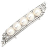 ノンブランド NON BRAND 5Pパール ダイヤ 0.15ct 帯どめ パールホワイト×プラチナシルバー Pt900 パール ダイヤモンド アクセサリー プラチナ 帯留め 5粒 5連 真珠 あこや アコヤ
