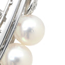 ノンブランド NON BRAND 5Pパール ダイヤ 0.15ct 帯どめ パールホワイト×プラチナシルバー Pt900 パール ダイヤモンド アクセサリー プラチナ 帯留め 5粒 5連 真珠 あこや アコヤ