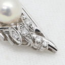 ノンブランド NON BRAND 5Pパール ダイヤ 0.15ct 帯どめ パールホワイト×プラチナシルバー Pt900 パール ダイヤモンド アクセサリー プラチナ 帯留め 5粒 5連 真珠 あこや アコヤ