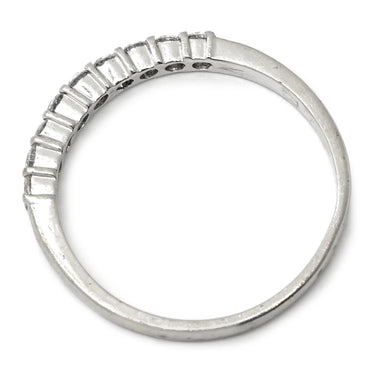 ノンブランド NON BRAND パヴェダイヤ 0.30ct 一文字リング プラチナシルバー Pt900 ダイヤモンド リング 指輪 プラチナ900 9石 9粒 1列 ラウンドブリリアント 11.5号