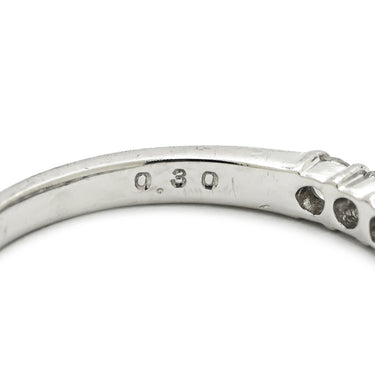 ノンブランド NON BRAND パヴェダイヤ 0.30ct 一文字リング プラチナシルバー Pt900 ダイヤモンド リング 指輪 プラチナ900 9石 9粒 1列 ラウンドブリリアント 11.5号