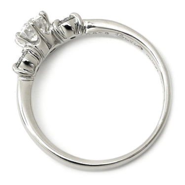 ノンブランド NON BRAND ダイヤモンド 0.376ct 立爪 プラチナシルバー Pt900 ダイヤモンド リング 指輪 プラチナ900 立爪 3P 3石 日付・イニシャル刻印あり 9号