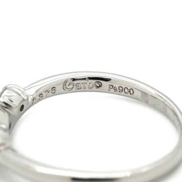 ノンブランド NON BRAND ダイヤモンド 0.376ct 立爪 プラチナシルバー Pt900 ダイヤモンド リング 指輪 プラチナ900 立爪 3P 3石 日付・イニシャル刻印あり 9号