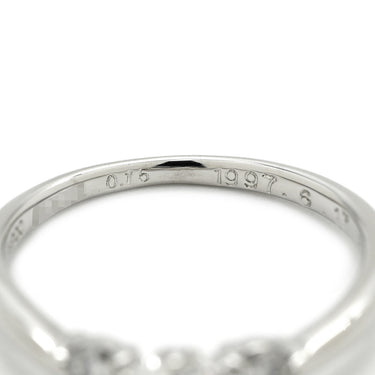 ノンブランド NON BRAND ダイヤモンド 0.376ct 立爪 プラチナシルバー Pt900 ダイヤモンド リング 指輪 プラチナ900 立爪 3P 3石 日付・イニシャル刻印あり 9号