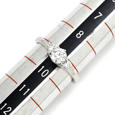 ノンブランド NON BRAND ダイヤモンド 0.376ct 立爪 プラチナシルバー Pt900 ダイヤモンド リング 指輪 プラチナ900 立爪 3P 3石 日付・イニシャル刻印あり 9号