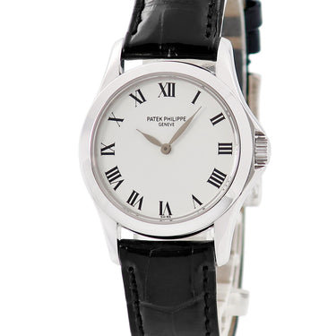 腕時計 パテックフィリップ PATEK PHILIPPE カラトラバ 4905G-001 手巻き レディース K18WG無垢 ホワイト 白 ローマン