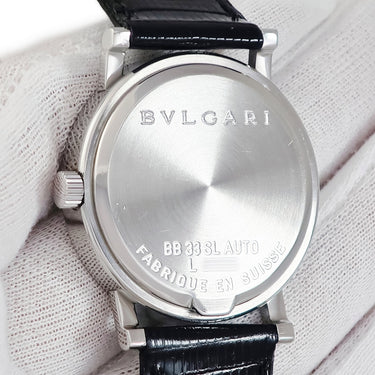 腕時計 ブルガリ Bvlgari ブルガリブルガリ BB33SLAUTO 自動巻き メンズ レディース OH済 デイト ブラック バー アラビア