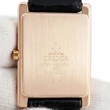 腕時計 クレドール Credor シグノ GBAR018 8J81-0AL0 クオーツ メンズ K18PG無垢 シルバー ローマン 角型 薄型 セイコー