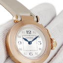 腕時計 カルティエ Cartier ミスパシャ WJ124028 クオーツ レディース K18PG無垢 純正ダイヤ シルバー 青針 アラビア