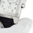 腕時計 ジャガールクルト JAEGER LECOULTRE レベルソ スクアドラ ホームタイム Q7008420 230.8.77 自動巻き メンズ 回転 スクエア 2タイム GMT