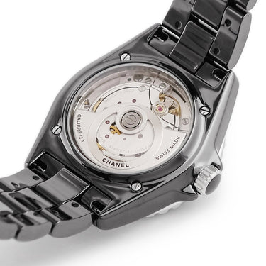 腕時計 シャネル CHANEL J12 キャリバー12.1 H5702 自動巻き メンズ ブラック 純正ダイヤ 逆回転防止ベゼル デイト