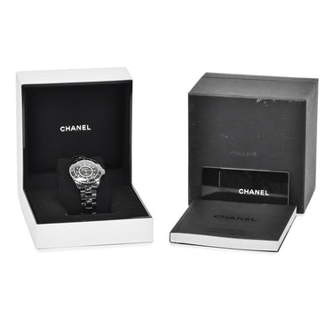 腕時計 シャネル CHANEL J12 キャリバー12.1 H5702 自動巻き メンズ ブラック 純正ダイヤ 逆回転防止ベゼル デイト