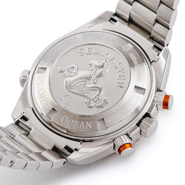 腕時計 オメガ OMEGA シーマスター プラネットオーシャン 600M 2218.50.00 自動巻き メンズ ブラック オレンジ スモールセコンド