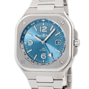 腕時計 ベル&ロス BELL＆ROSS BR05 GMT スカイブルー BR05G-PB-ST/SST 自動巻き メンズ デイト バー アラビア デュアルタイム