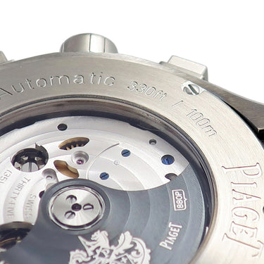 腕時計 ピアジェ PIAGET ポロ 45 クロノグラフ P10534 G0A34002 自動巻き メンズ ブラック バー デイト 2タイムゾーン表示