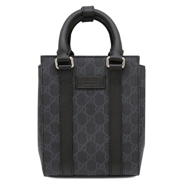 グッチ GUCCI ミニ トートバッグ ウェブライン 696010 ブラック GGスプリームキャンバス 2WAYバッグ シルバー金具 黒 ショルダー シェリーライン