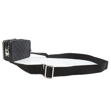 ルイヴィトン LOUIS VUITTON アルファ ウエアラブル ウォレット N60418 ダミエグラフィット レザー モノグラムエクリプスキャンバス ショルダーバッグ シルバー金具 グレー