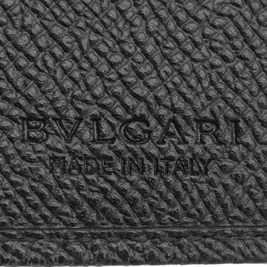ブルガリ BVLGARI マン コンパクトウォレット 294730 ブラック グレインカーフレザー 二つ折り財布 シルバー金具 黒 二つ折り 札入れ