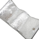 バレンシアガ BALENCIAGA ペーパー ミニ ウォレット 391446 シルバー レザー 三つ折り財布 コンパクトウォレット