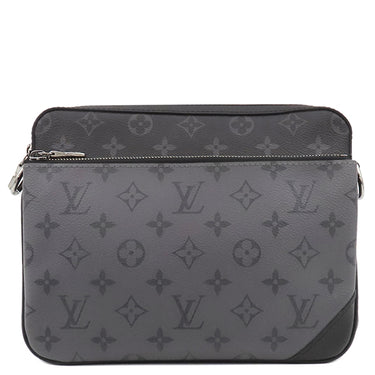 ルイヴィトン LOUIS VUITTON トリオ メッセンジャー M69443 モノグラムエクリプス レザー モノグラムエクリプス リバース キャンバス ショルダーバッグ シルバー金具 黒 グレー
