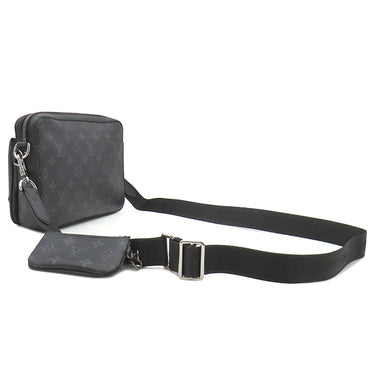 ルイヴィトン LOUIS VUITTON トリオ メッセンジャー M69443 モノグラムエクリプス レザー モノグラムエクリプス リバース キャンバス ショルダーバッグ シルバー金具 黒 グレー