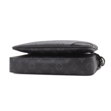ルイヴィトン LOUIS VUITTON トリオ メッセンジャー M69443 モノグラムエクリプス レザー モノグラムエクリプス リバース キャンバス ショルダーバッグ シルバー金具 黒 グレー