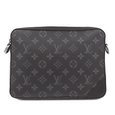 ルイヴィトン LOUIS VUITTON トリオ メッセンジャー M69443 モノグラムエクリプス レザー モノグラムエクリプス リバース キャンバス ショルダーバッグ シルバー金具 黒 グレー