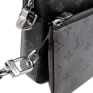 ルイヴィトン LOUIS VUITTON トリオ メッセンジャー M69443 モノグラムエクリプス レザー モノグラムエクリプス リバース キャンバス ショルダーバッグ シルバー金具 黒 グレー
