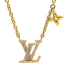 ルイヴィトン LOUIS VUITTON LV アイコニック M00596 ゴールド GP ストラス ラインストーン ネックレス ロゴ モノグラムフラワー LVイニシャル LVサークル