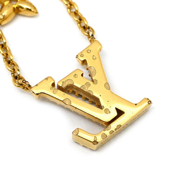 ルイヴィトン LOUIS VUITTON LV アイコニック M00596 ゴールド GP ストラス ラインストーン ネックレス ロゴ モノグラムフラワー LVイニシャル LVサークル